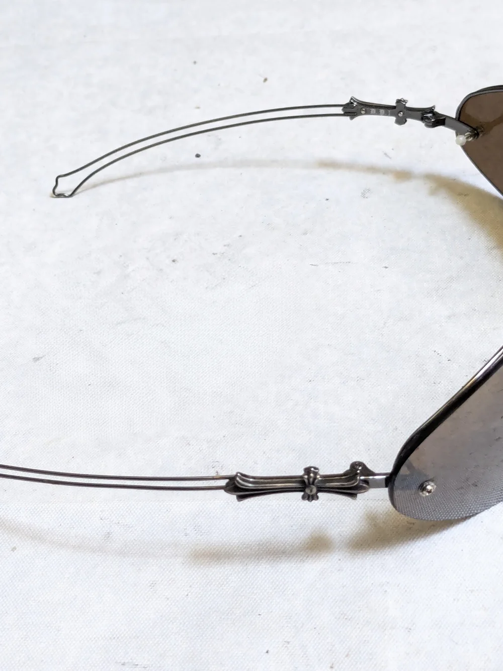 Chrome Hearts 'D.P.I' Sunglasses Brown Lenses Cross Sterling Silver Oval